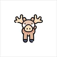 A moose is standing on its hind legs with its horns up vector