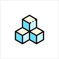 A blue cube icon with a white background vector