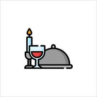 A cloche with a candle and a plate of food vector