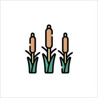 A line drawing of three plants with leaves vector