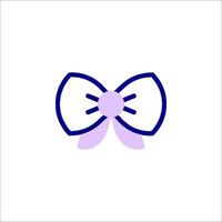 A purple bow with a white background vector