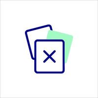 A card with an x on it and a card with a cross on it vector