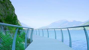 Beautiful panorama of Lake Garda between the mountains video