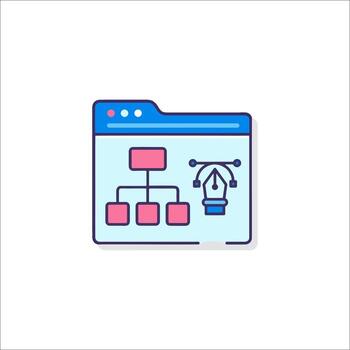 un web página con un diagrama de un red vector
