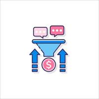 A funnel with speech bubbles and money vector