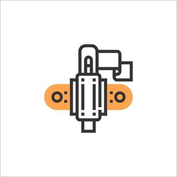 A small robot with a wrench on it vector