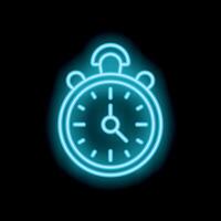 Neon style icon of a stopwatch showing time passing vector