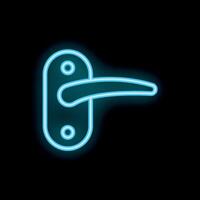 Neon door handle shining in the dark background vector