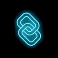 Neon blue chain links glowing on black background vector