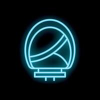 Glowing neon icon of a train on black background vector