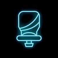 Neon icon of a toothpaste tube glowing on black background vector