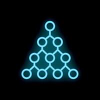 Blue neon hierarchical structure on black background vector