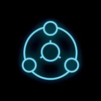 Neon icon of a network representing decentralization concept vector