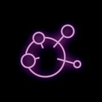 Neon style icon representing a network of connected nodes vector