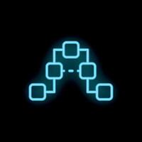 Neon blue site map representing website navigation and structure vector