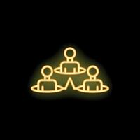 Neon icon style pictogram of people network connecting vector