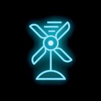 Neon style icon of a small windmill generating electricity vector