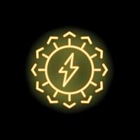Decentralized energy system neon sign representing distributed power grid vector