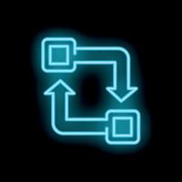 Neon blue blockchain technology transferring data securely vector