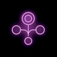 Neon site map icon representing website navigation structure vector