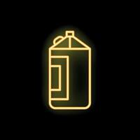 Glowing neon icon of a jerrycan on black background vector