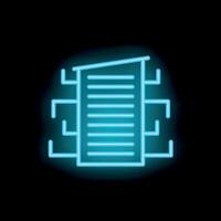 Neon icon of a building representing a data center vector