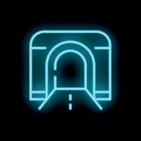 Neon tunnel icon glowing on dark background vector