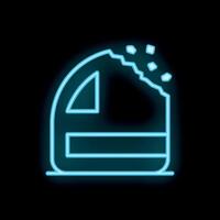 Neon icon of expired food product with mold growing on surface vector