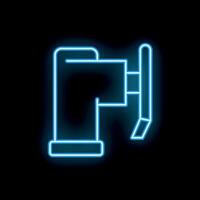 Glowing neon line icon of a power drill for construction and diy projects vector