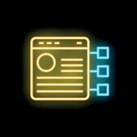 Neon icon of website generating leads from traffic vector