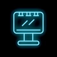 Neon billboard sign shining on black background vector