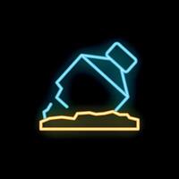 Neon sign of a plastic bottle polluting the environment vector