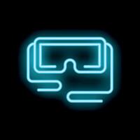 Neon vr headset glowing on black background representing virtual reality experience vector