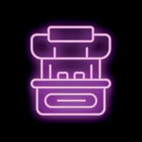 Neon sign representing slot machine displaying gambling concept vector