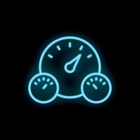 Neon icon of gauges showing business performance indicators vector
