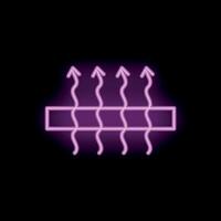 Neon pink breathable material icon showing airflow passing through it vector