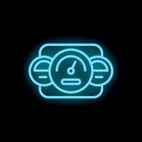 Neon dashboard icon glowing on dark background vector