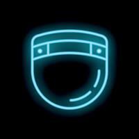 Neon sign shaped like a military helmet glowing in the dark vector