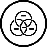Venn Diagram Icon Design vector