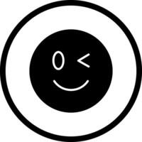 Winking Face Icon Design vector