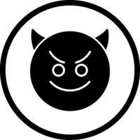 Smiling Face with Horns Icon Design vector