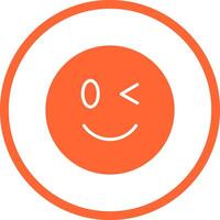 Winking Face Icon Design vector