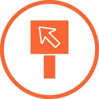 Diagonal Up Left Arrow Icon Design vector