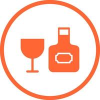Wine Bottle and Glass Icon Design vector