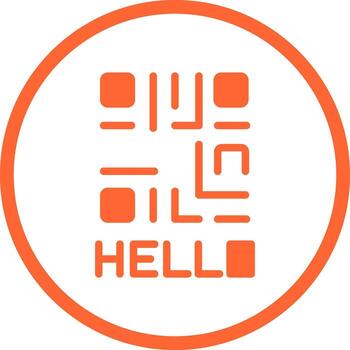 QR Code Text Icon Design vector