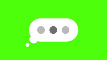 Bubble with dots as symbol of writing message on chromakey video