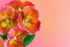 Vivid Close-Up of Colorful Flowers in a Green Vase photo