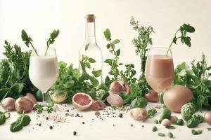 Refreshing Natural Beverages and Fresh Ingredients for a Healthy Lifestyle photo