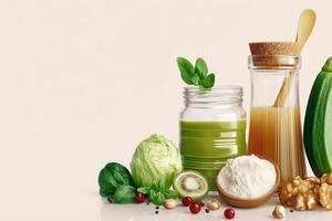 Fresh Organic Ingredients and Green Juices for a Healthy Lifestyle photo