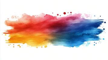 Splashes of red and blue watercolors blend together to create a vibrant abstract background photo